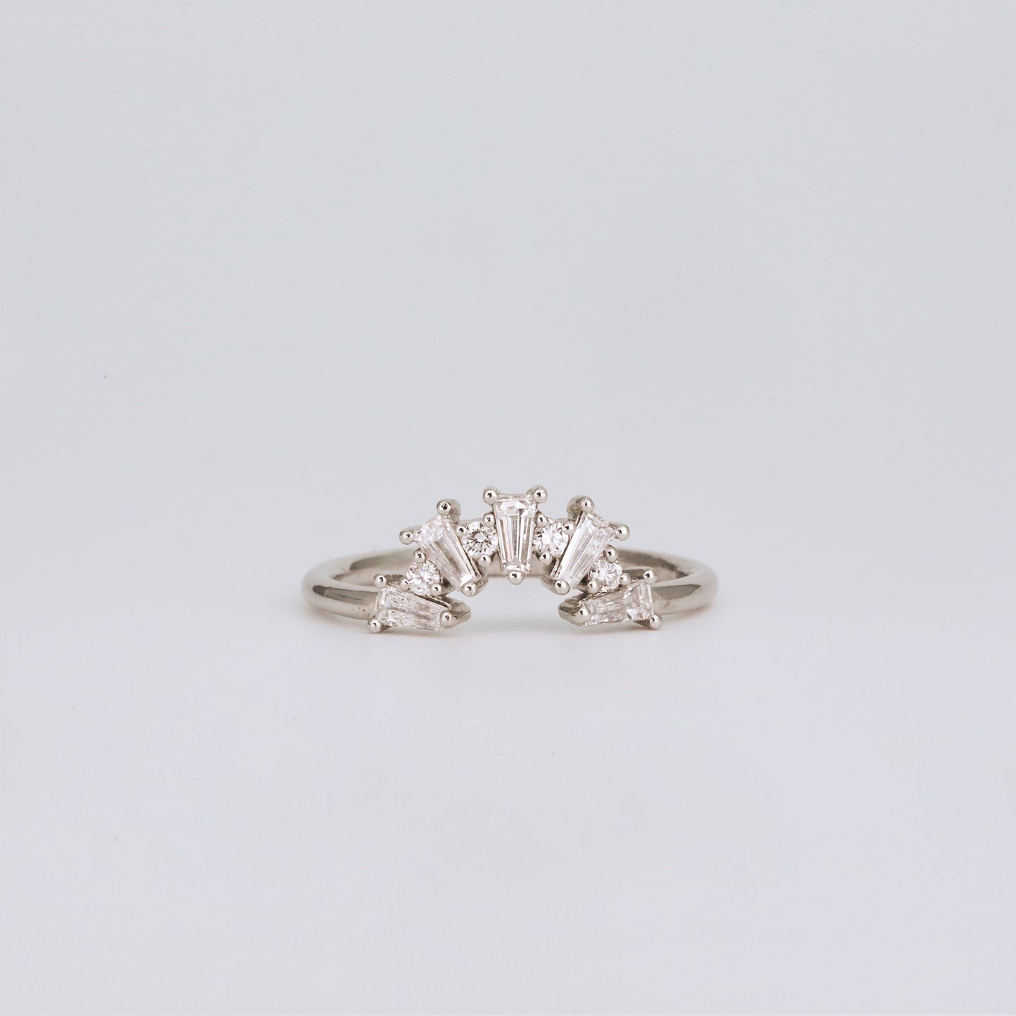0.35 TCW Round Diamond Curved Pave DEF/VVS Lab Grown Wedding Band