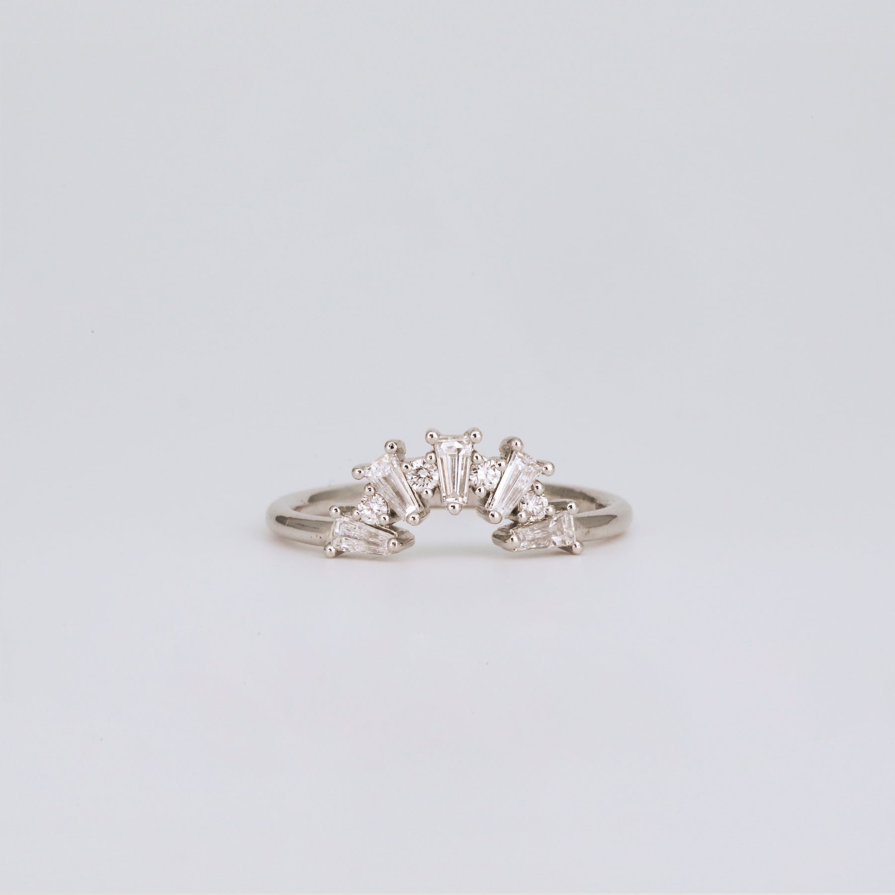 0.35 TCW Round Diamond Curved Pave DEF/VVS Lab Grown Wedding Band