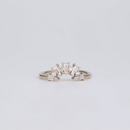 0.35 TCW Round Diamond Curved Pave DEF/VVS Lab Grown Wedding Band