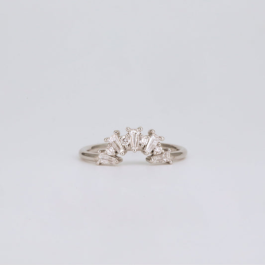 0.35 TCW Round Diamond Curved Pave DEF/VVS Lab Grown Wedding Band