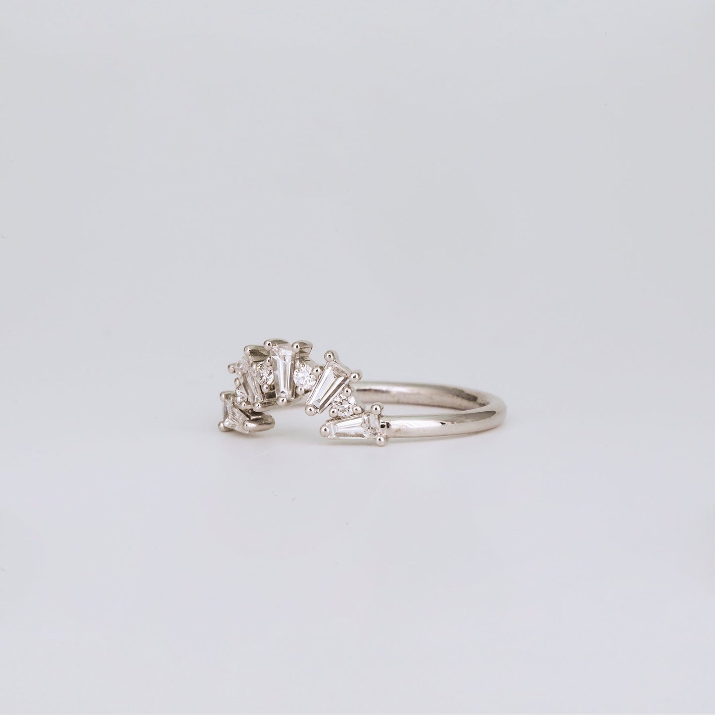 0.35 TCW Round Diamond Curved Pave DEF/VVS Lab Grown Wedding Band