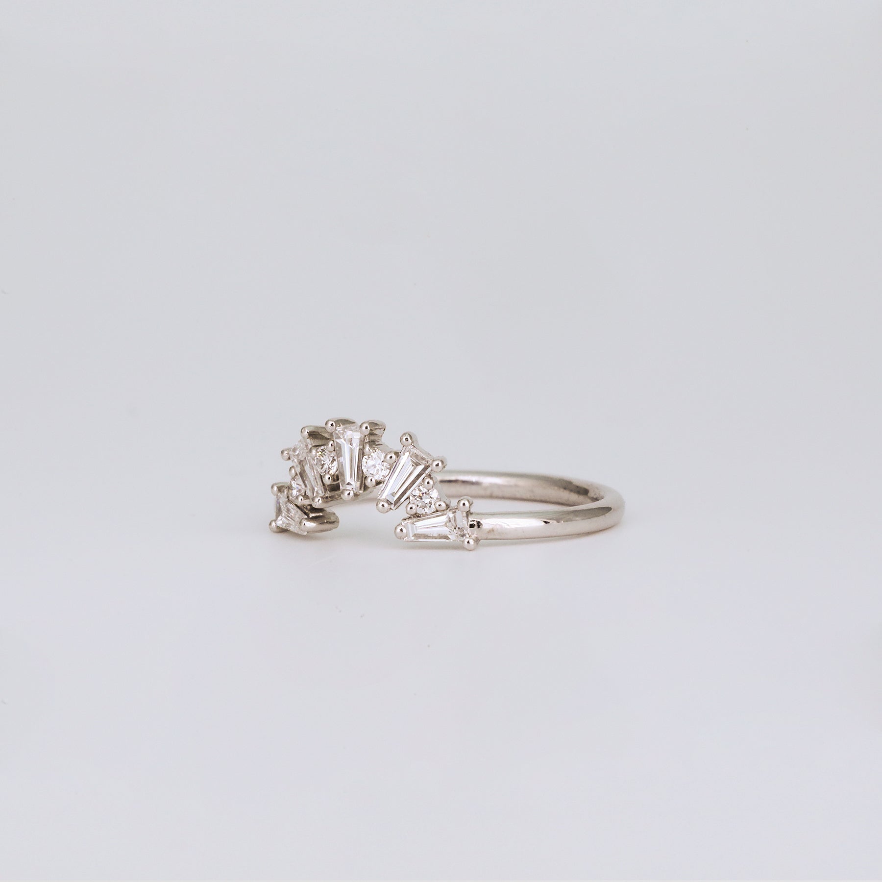 0.35 TCW Round Diamond Curved Pave DEF/VVS Lab Grown Wedding Band