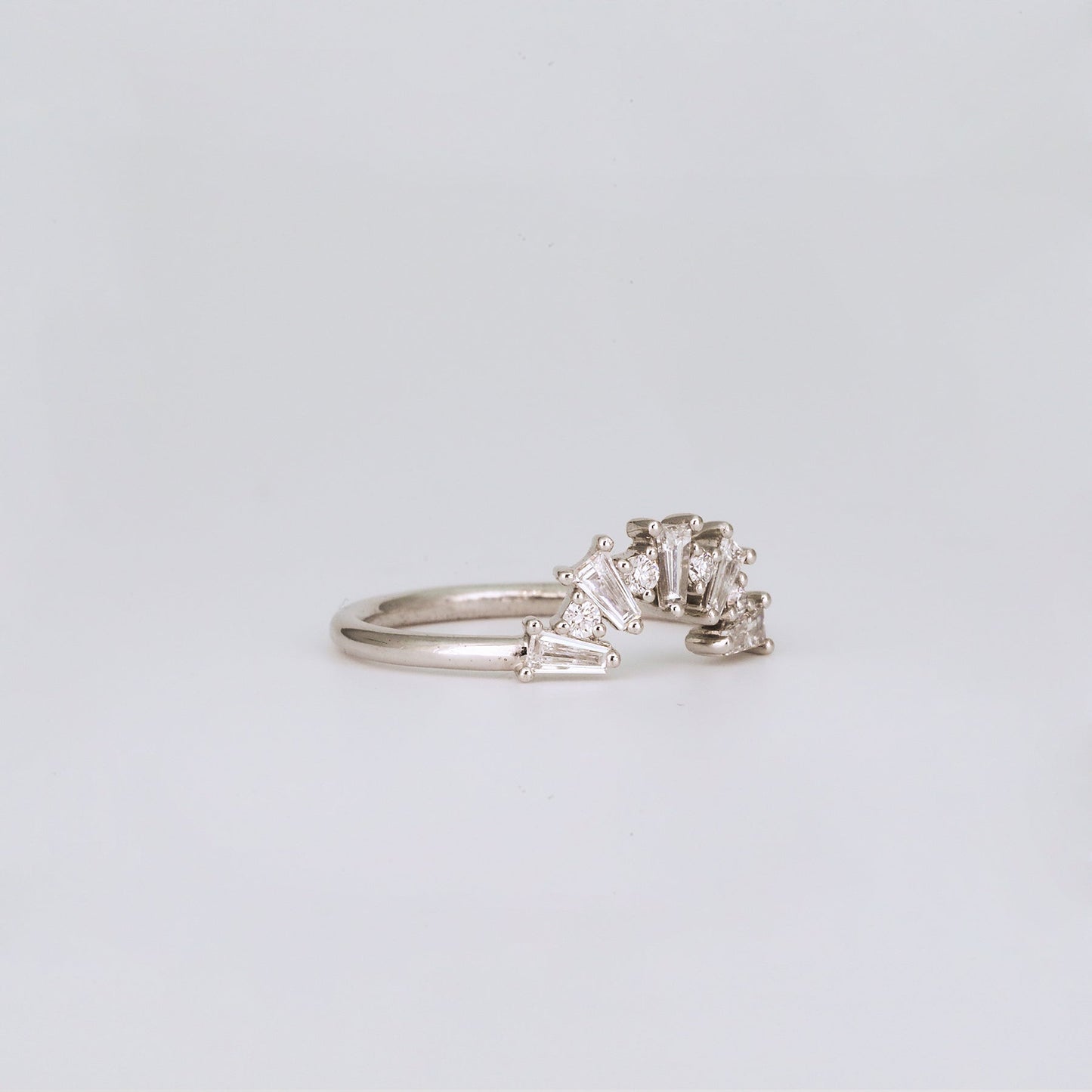 0.35 TCW Round Diamond Curved Pave DEF/VVS Lab Grown Wedding Band