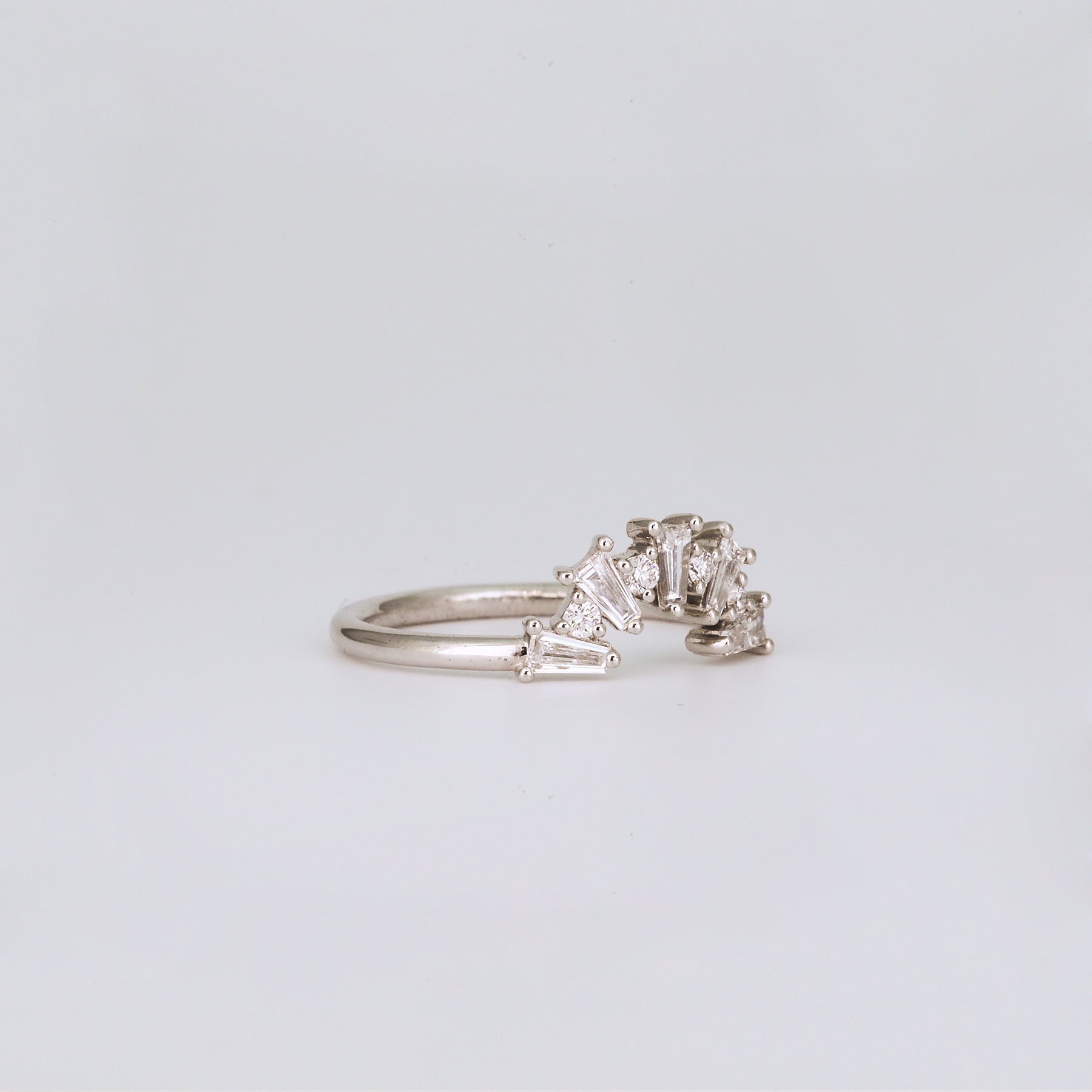 0.35 TCW Round Diamond Curved Pave DEF/VVS Lab Grown Wedding Band