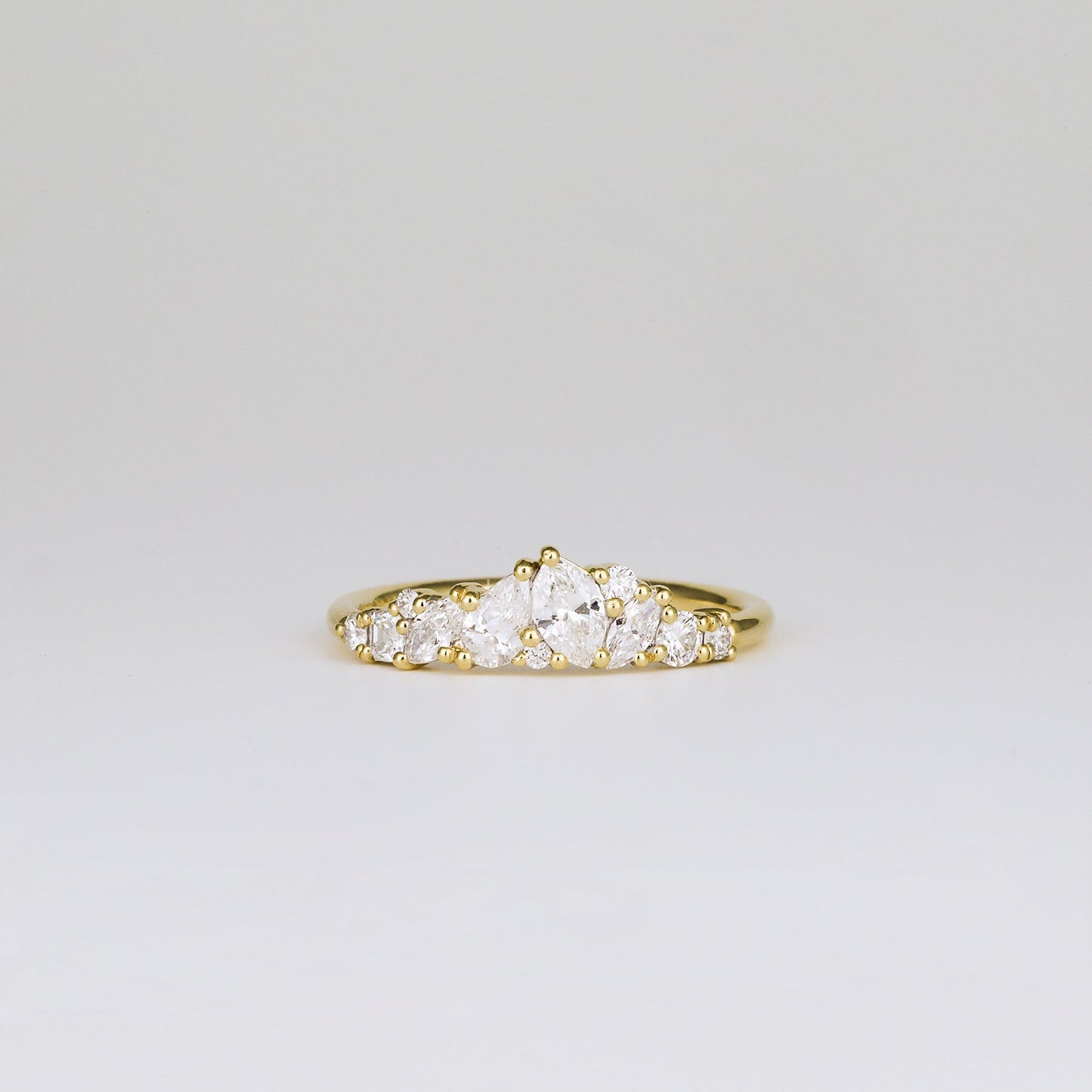 0.35 TCW Round Diamond Curved Pave DEF/VVS Lab Grown Wedding Band