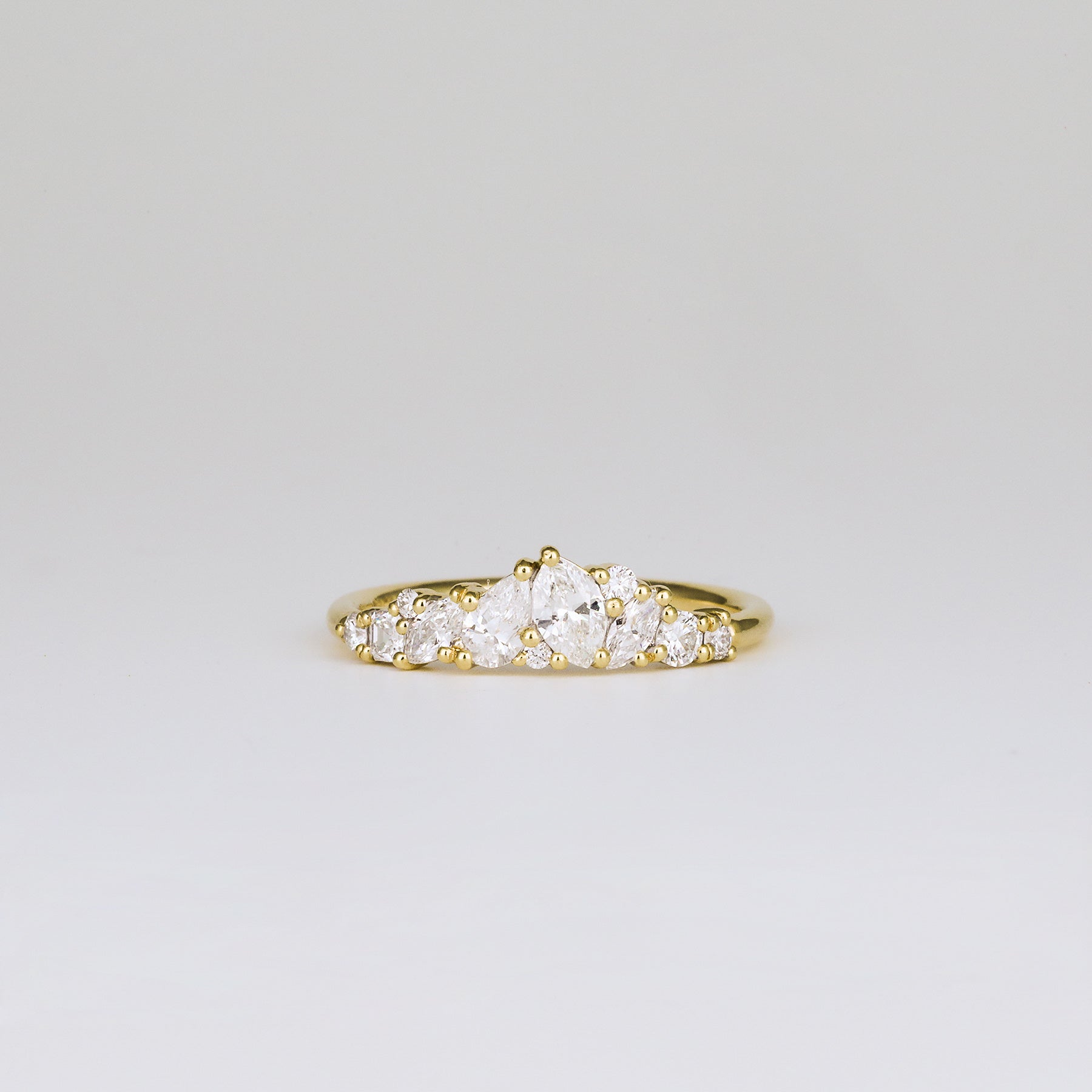 0.35 TCW Round Diamond Curved Pave DEF/VVS Lab Grown Wedding Band