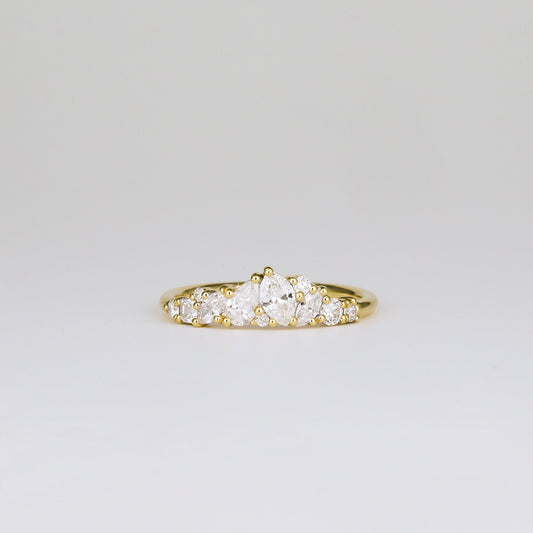 0.35 TCW Round Diamond Curved Pave DEF/VVS Lab Grown Wedding Band