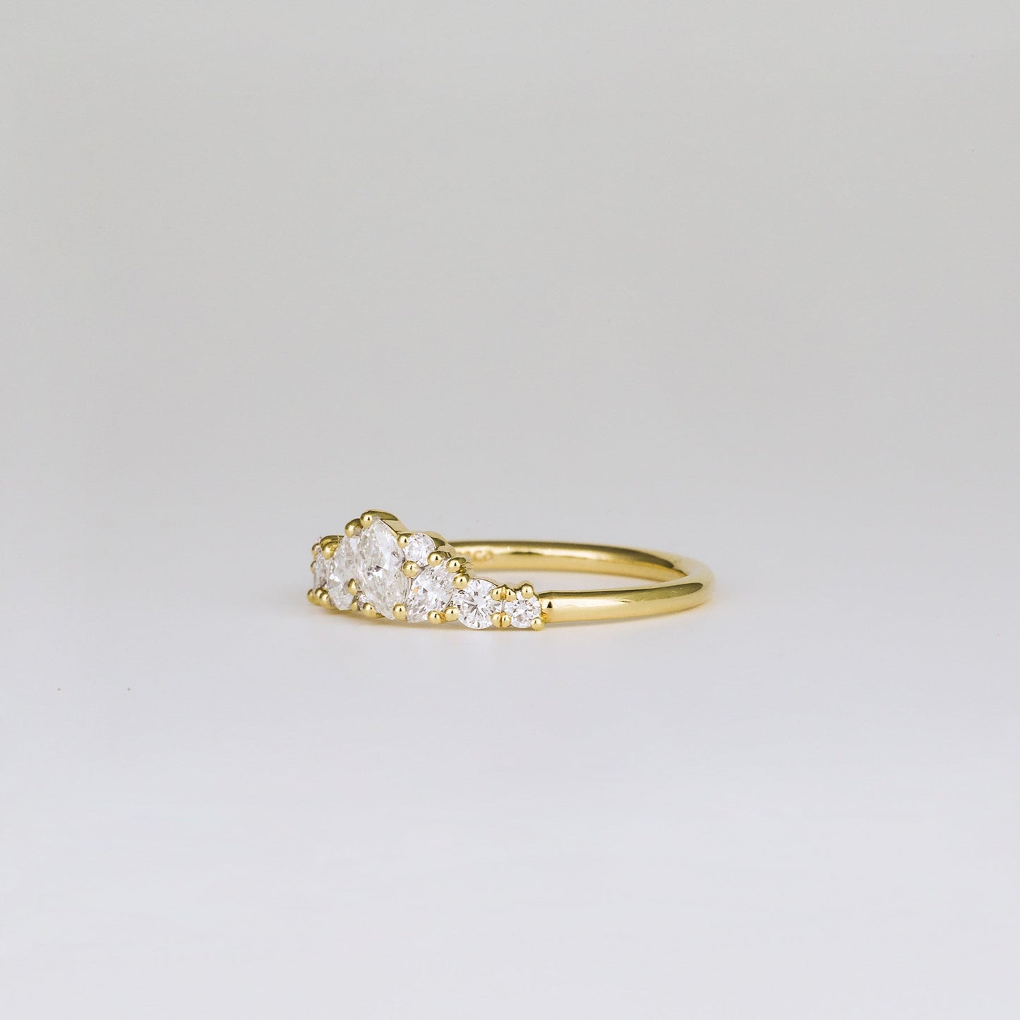 0.35 TCW Round Diamond Curved Pave DEF/VVS Lab Grown Wedding Band