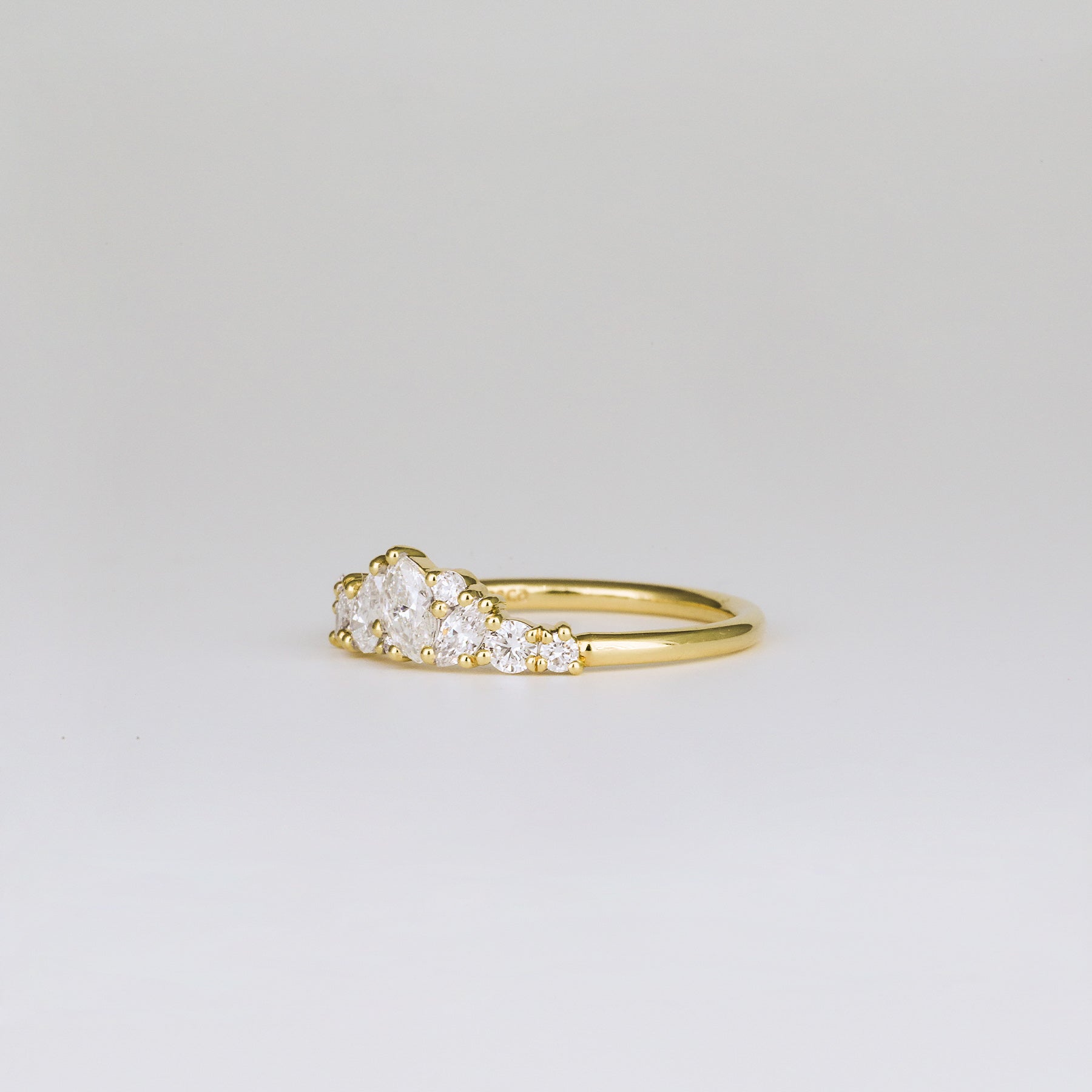 0.35 TCW Round Diamond Curved Pave DEF/VVS Lab Grown Wedding Band
