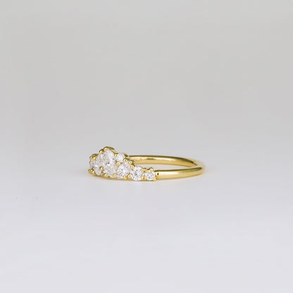 0.35 TCW Round Diamond Curved Pave DEF/VVS Lab Grown Wedding Band