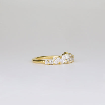 0.35 TCW Round Diamond Curved Pave DEF/VVS Lab Grown Wedding Band