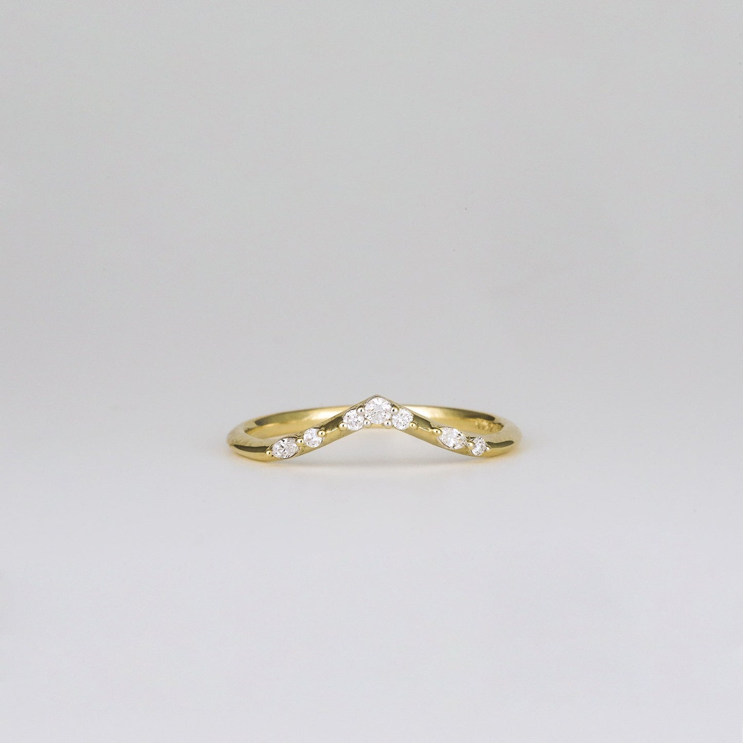 0.35 TCW Round Diamond Curved Pave DEF/VVS Lab Grown Wedding Band