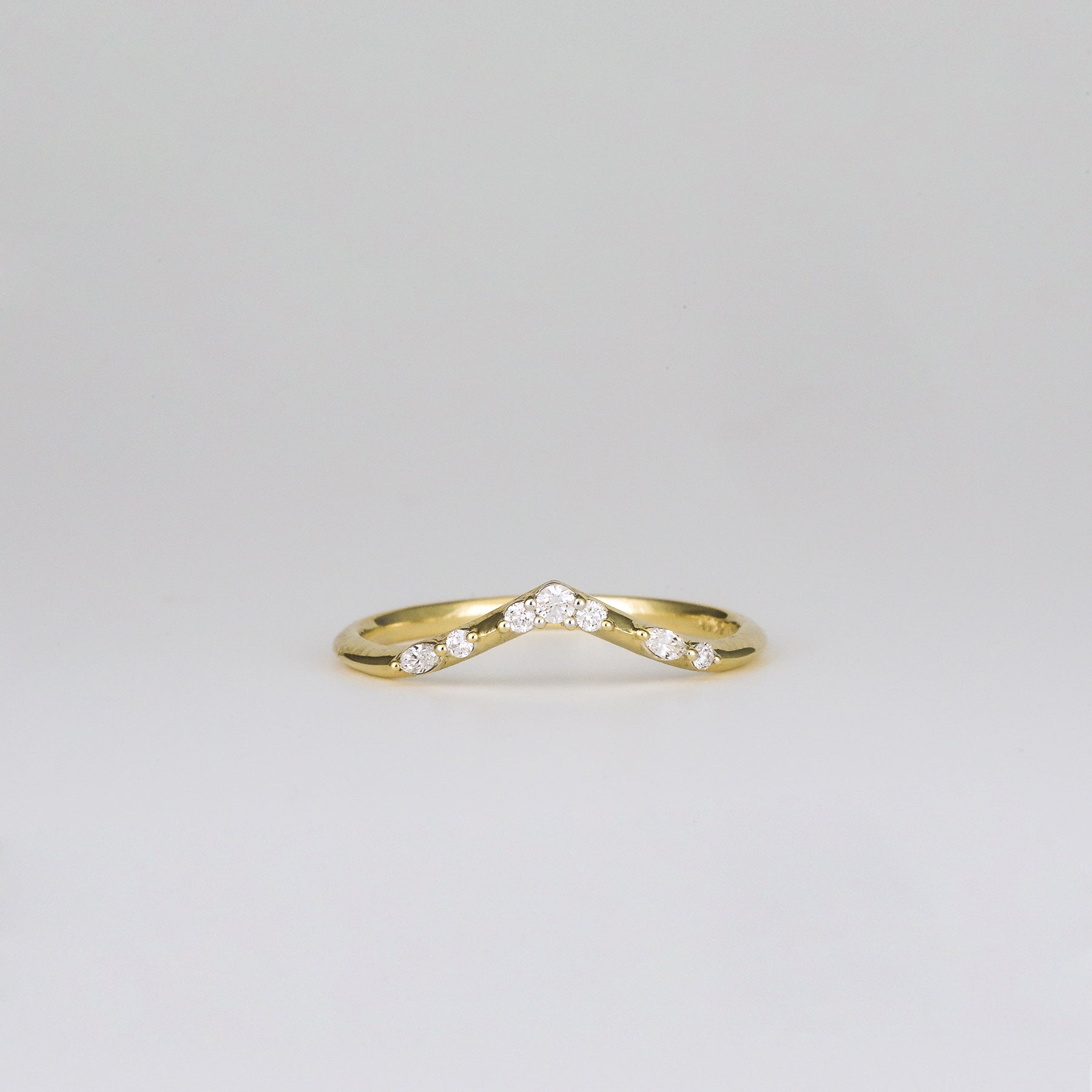 0.35 TCW Round Diamond Curved Pave DEF/VVS Lab Grown Wedding Band