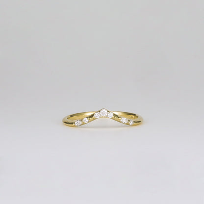 0.35 TCW Round Diamond Curved Pave DEF/VVS Lab Grown Wedding Band