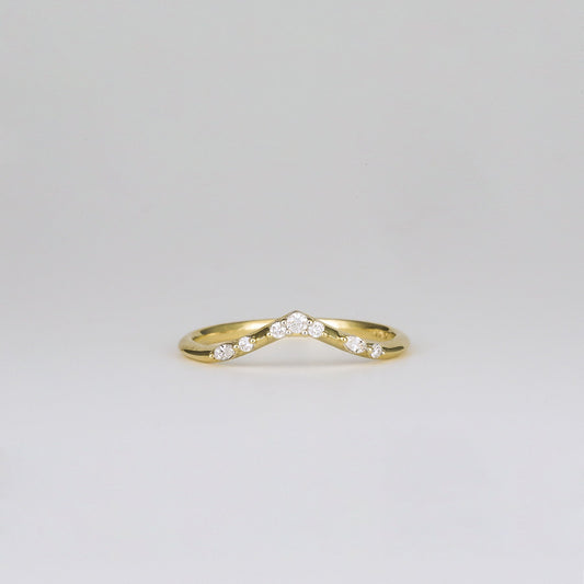 0.35 TCW Round Diamond Curved Pave DEF/VVS Lab Grown Wedding Band