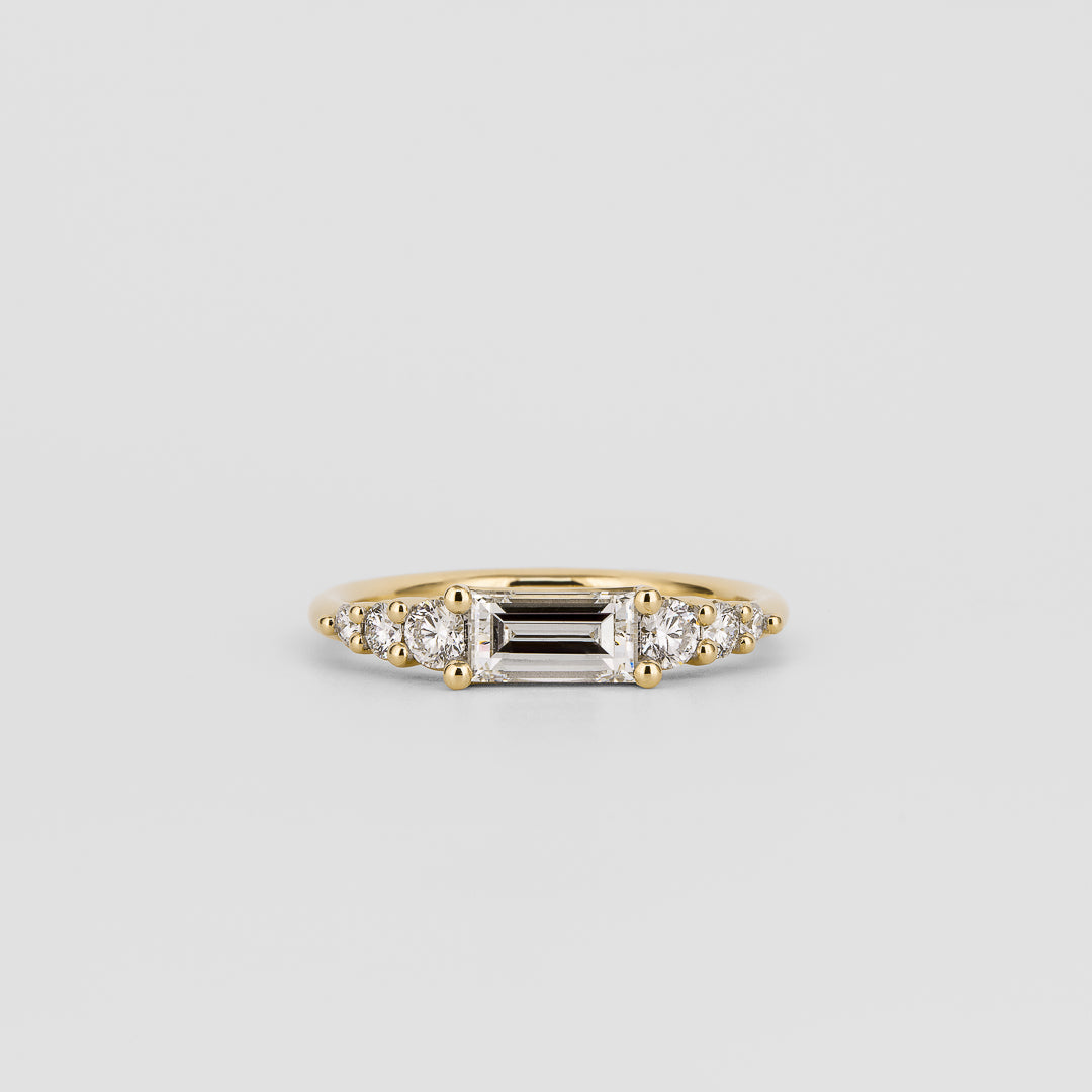 0.35 TCW Round Diamond Curved Pave DEF/VVS Lab Grown Wedding Band