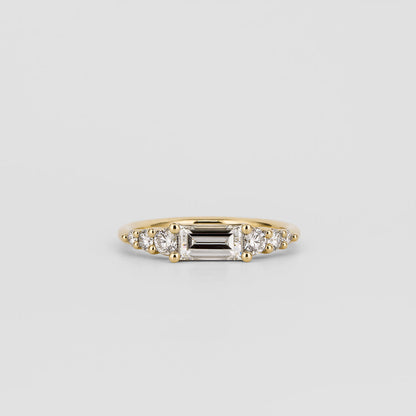 0.35 TCW Round Diamond Curved Pave DEF/VVS Lab Grown Wedding Band