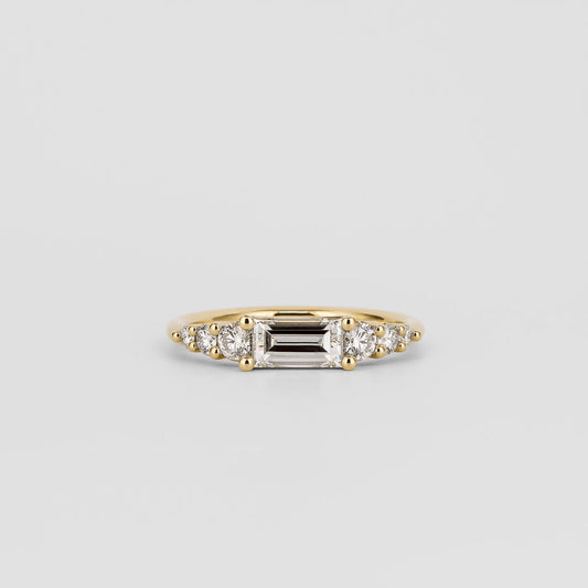 0.35 TCW Round Diamond Curved Pave DEF/VVS Lab Grown Wedding Band