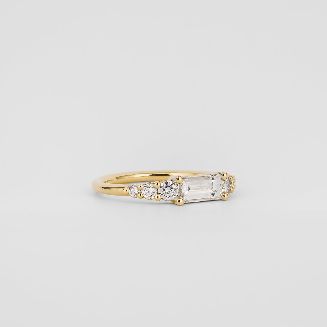 0.35 TCW Round Diamond Curved Pave DEF/VVS Lab Grown Wedding Band