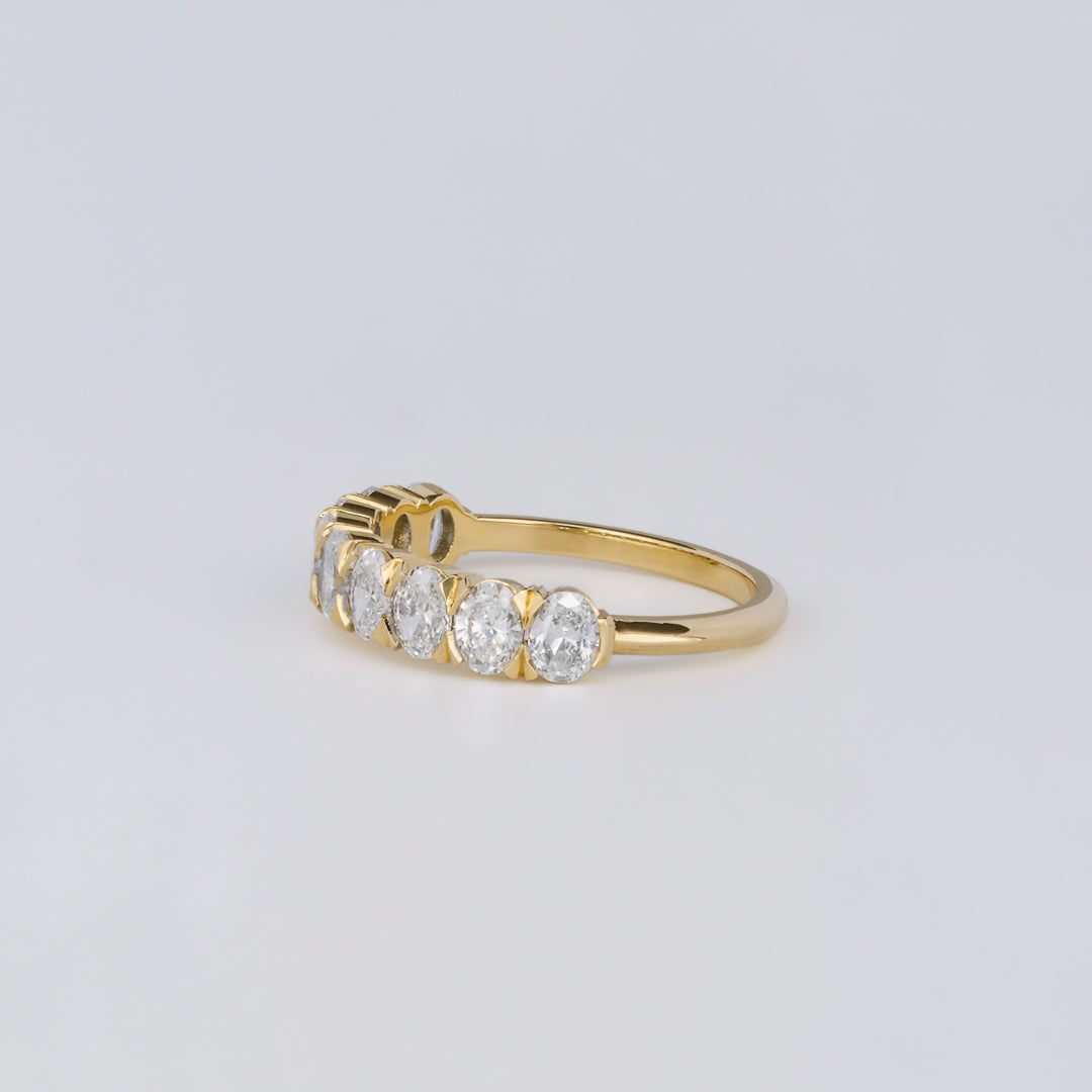 0.35 TCW Round Diamond Curved Pave DEF/VVS Lab Grown Wedding Band