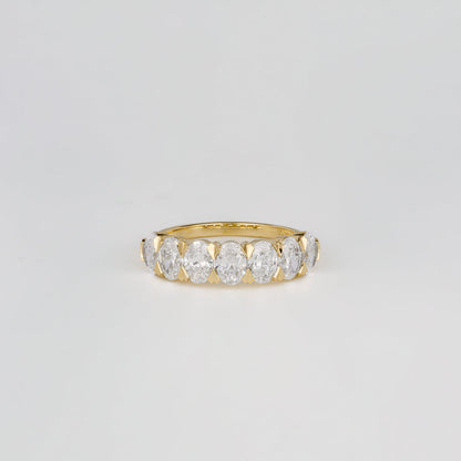 0.35 TCW Round Diamond Curved Pave DEF/VVS Lab Grown Wedding Band