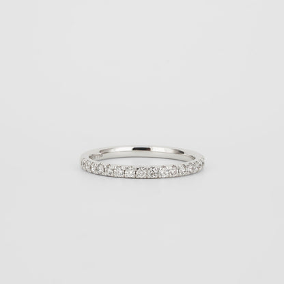 0.35 TCW Round Diamond Curved Pave DEF/VVS Lab Grown Wedding Band