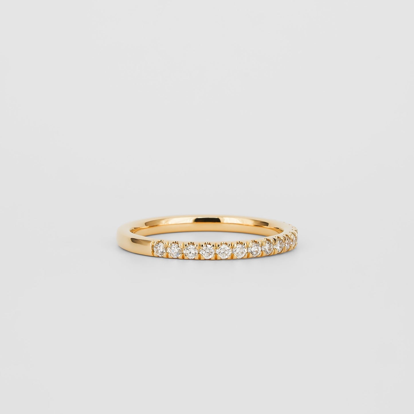 0.35 TCW Round Diamond Curved Pave DEF/VVS Lab Grown Wedding Band