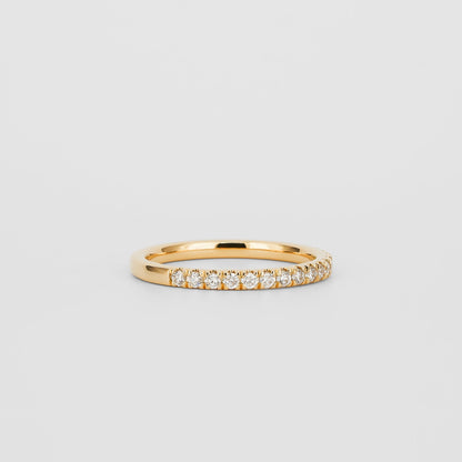 0.35 TCW Round Diamond Curved Pave DEF/VVS Lab Grown Wedding Band