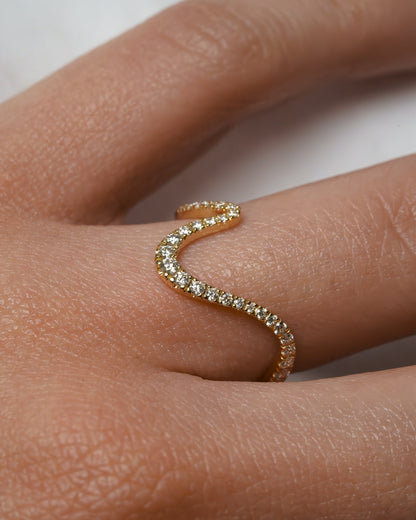 0.35 TCW Round Diamond Curved Pave DEF/VVS Lab Grown Wedding Band