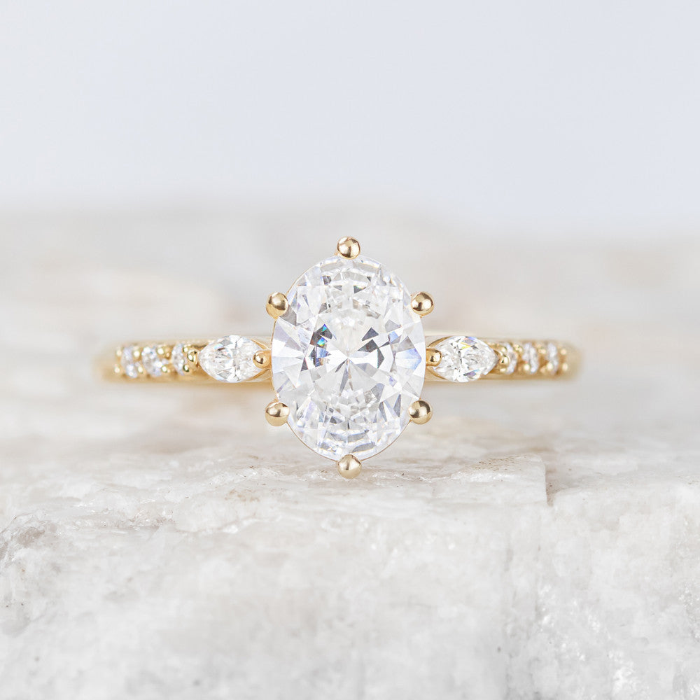 2 CT Round Three Stones Lab Grown Diamond Engagement Ring