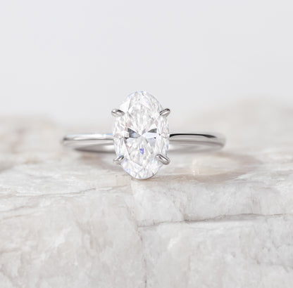 2 CT Round Three Stones Lab Grown Diamond Engagement Ring