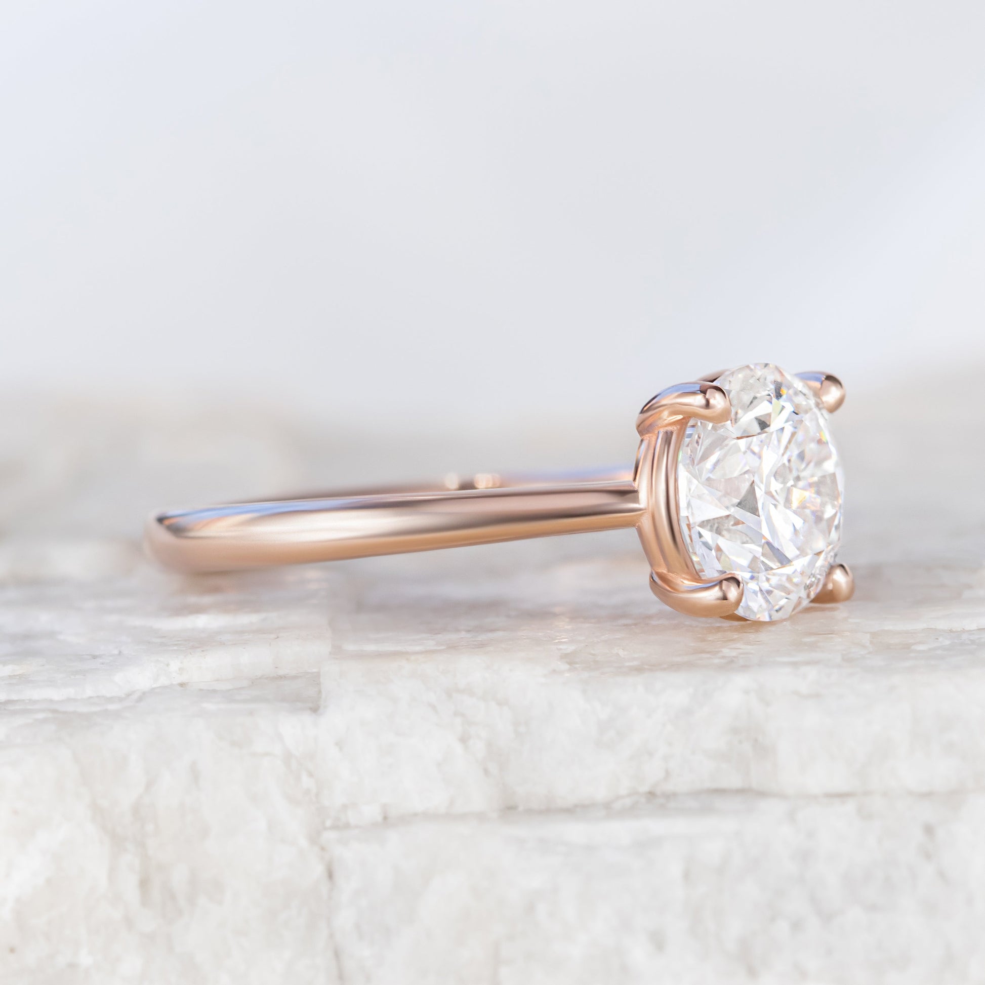 2 CT Round Three Stones Lab Grown Diamond Engagement Ring
