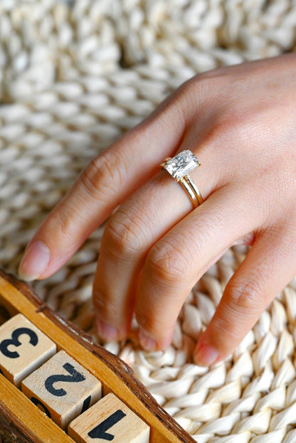 1.0 CT Round Solitaire Lab Grown Diamond Bridal Ring Set