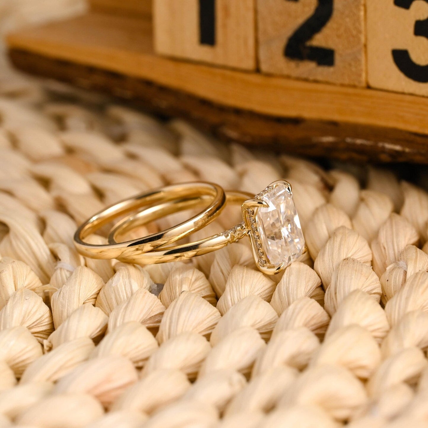 1.0 CT Round Solitaire Lab Grown Diamond Bridal Ring Set