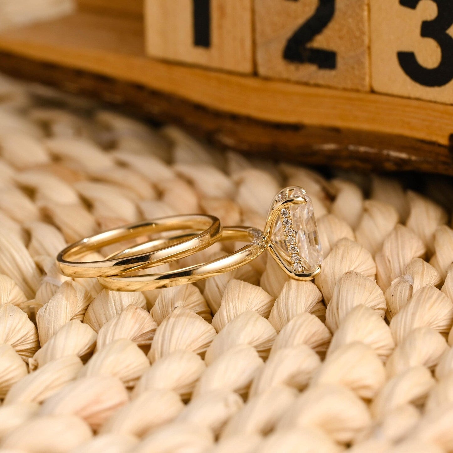 1.0 CT Round Solitaire Lab Grown Diamond Bridal Ring Set