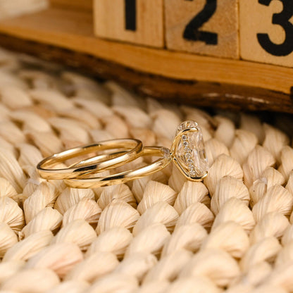 1.0 CT Round Solitaire Lab Grown Diamond Bridal Ring Set