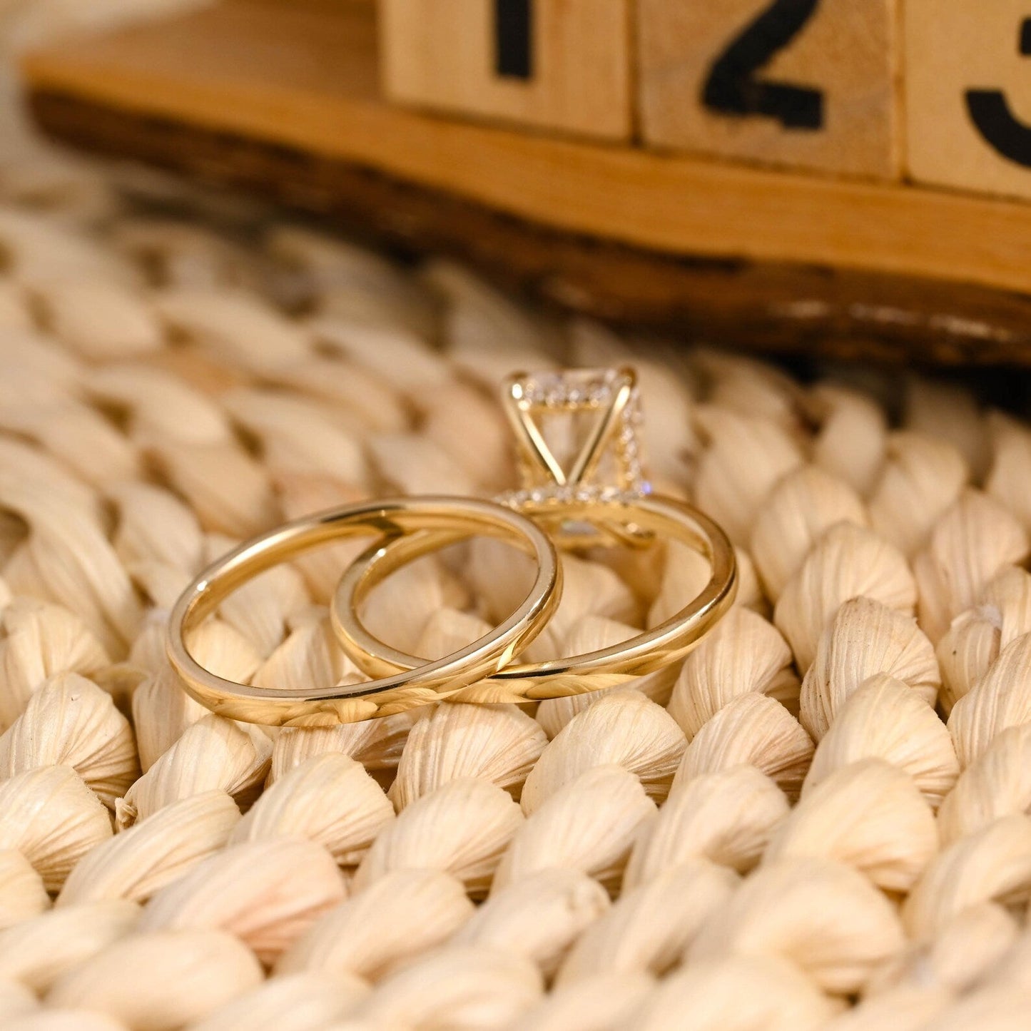 1.0 CT Round Solitaire Lab Grown Diamond Bridal Ring Set