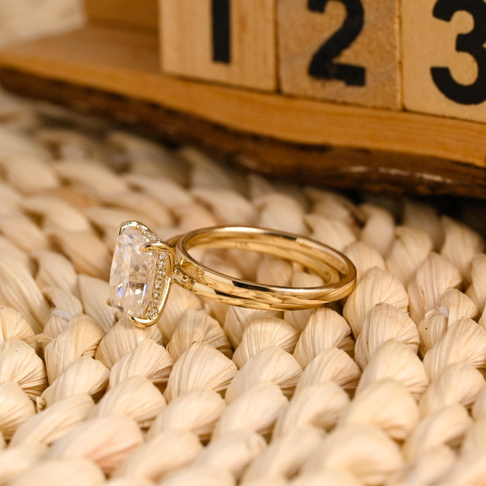 1.0 CT Round Solitaire Lab Grown Diamond Bridal Ring Set