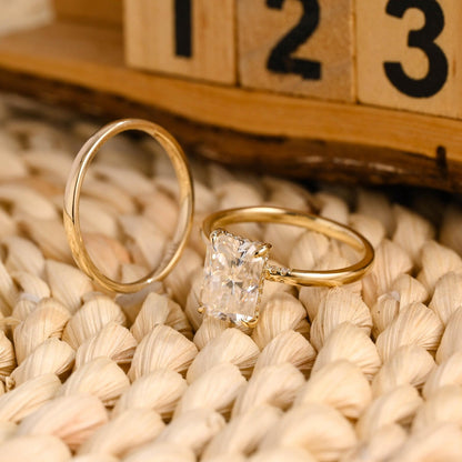 1.0 CT Round Solitaire Lab Grown Diamond Bridal Ring Set