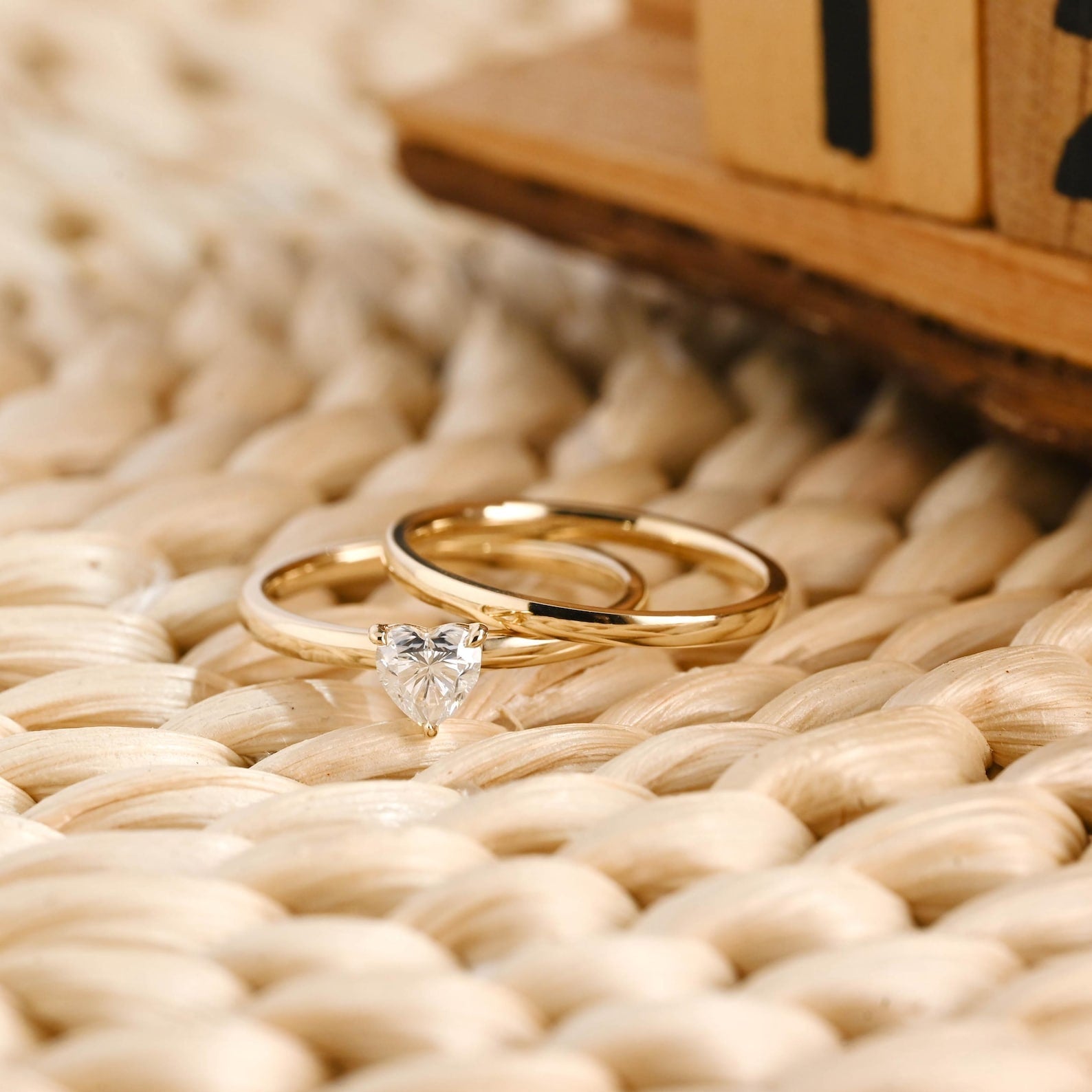 1.0 CT Round Solitaire Lab Grown Diamond Bridal Ring Set