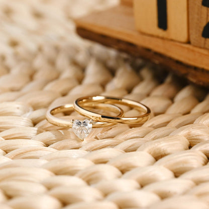 1.0 CT Round Solitaire Lab Grown Diamond Bridal Ring Set