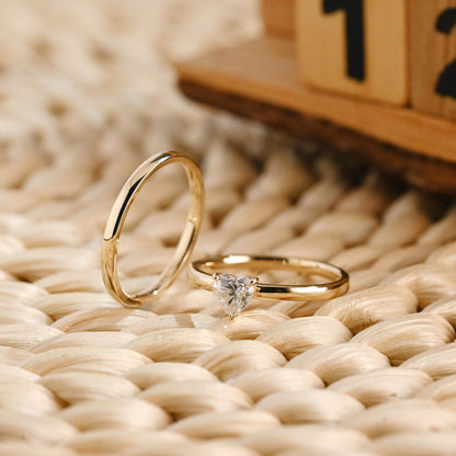 1.0 CT Round Solitaire Lab Grown Diamond Bridal Ring Set