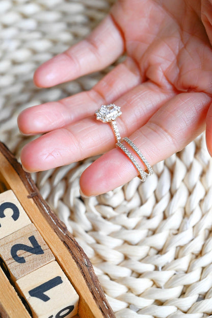 1.0 CT Round Solitaire Lab Grown Diamond Bridal Ring Set