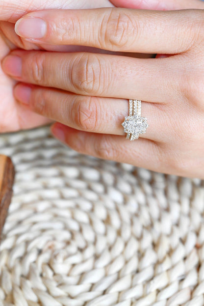 1.0 CT Round Solitaire Lab Grown Diamond Bridal Ring Set