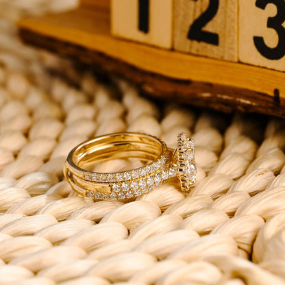 1.0 CT Round Solitaire Lab Grown Diamond Bridal Ring Set