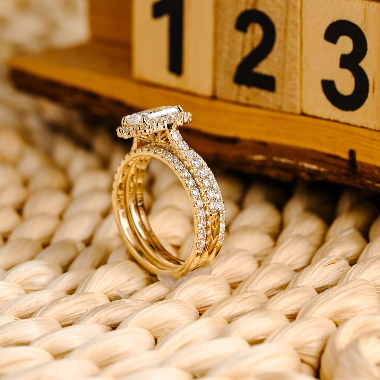 1.0 CT Round Solitaire Lab Grown Diamond Bridal Ring Set