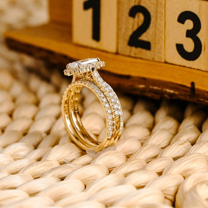 1.0 CT Round Solitaire Lab Grown Diamond Bridal Ring Set