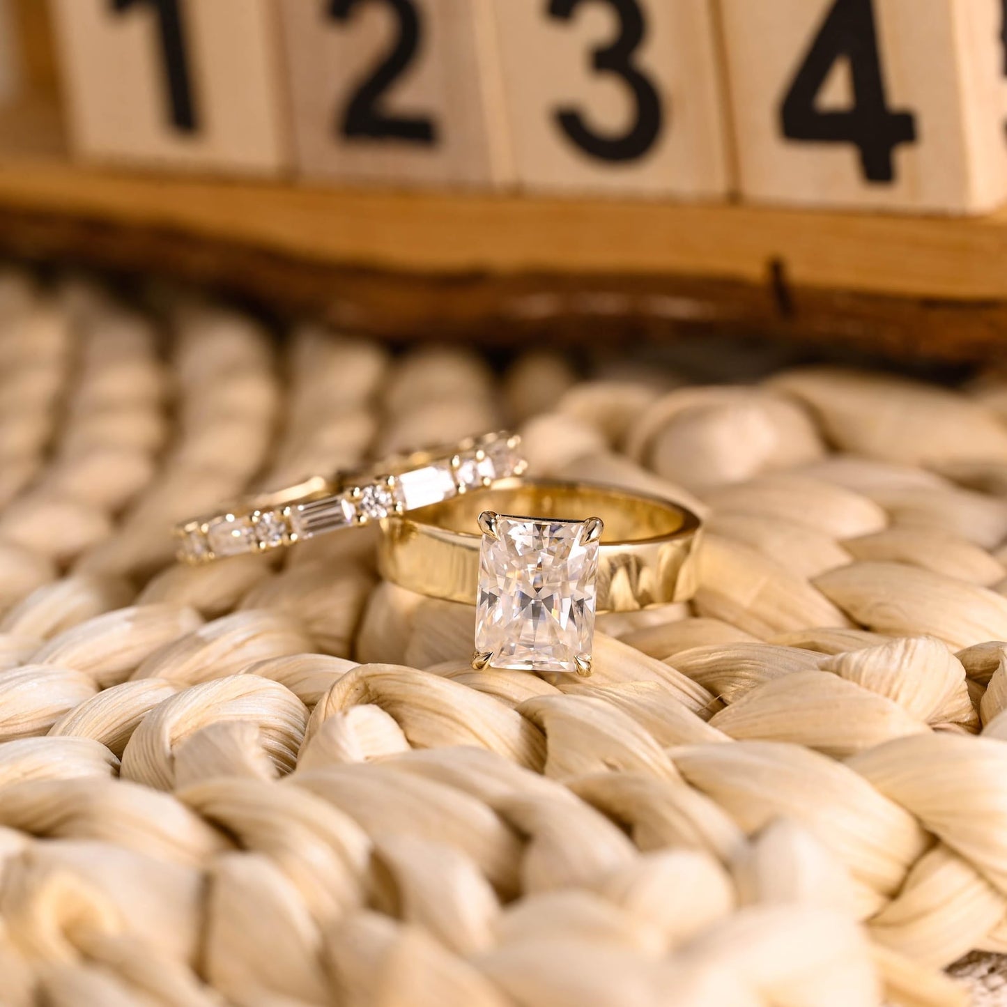 1.0 CT Round Solitaire Lab Grown Diamond Bridal Ring Set