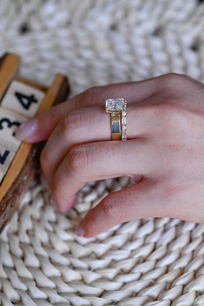 1.0 CT Round Solitaire Lab Grown Diamond Bridal Ring Set