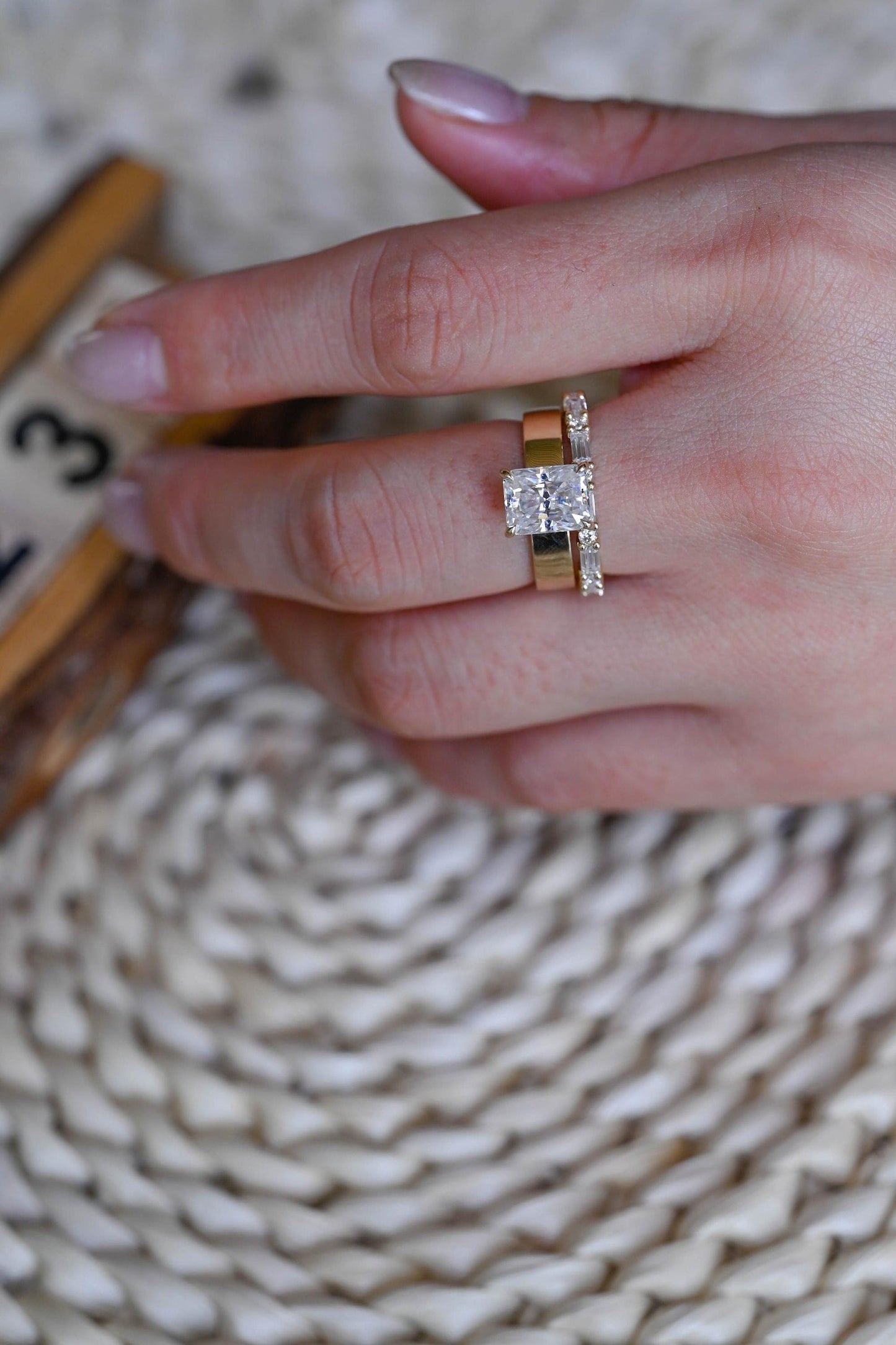 1.0 CT Round Solitaire Lab Grown Diamond Bridal Ring Set